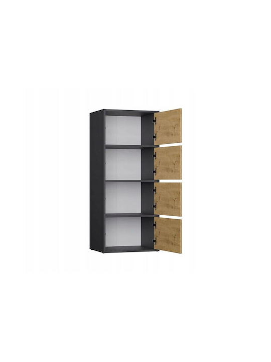 Büroaufbewahrungsschrank aus Holz Anthrazit 48,5x40x119,5cm