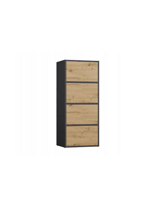 Büroaufbewahrungsschrank aus Holz Anthrazit 48,5x40x119,5cm