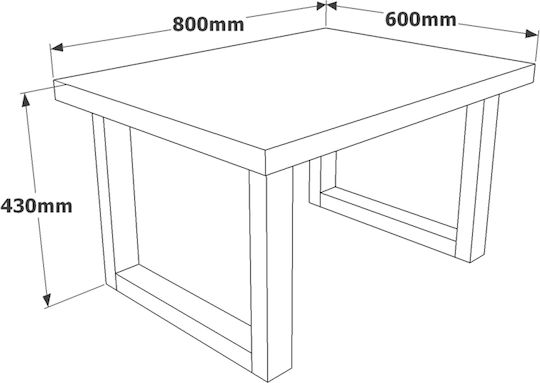 Компютърно Бюро Дървено Кестеняво/Черно С Метални Крака 80x60x43см