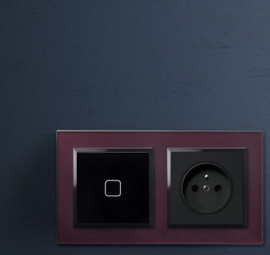 Ospel Sonata Comutator De Perete Electric Încastrat Tactil Obturator Rulou Sens Unic Fără Ramă Negru ŁPD-7RS M 32
