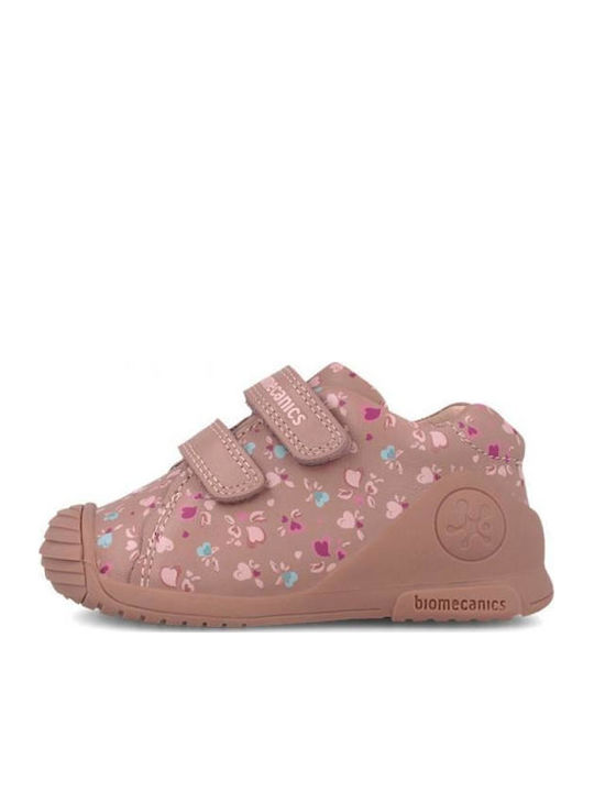 Anatomic Leather Kids Ankle Boots with Hook & Loop Closure Pink