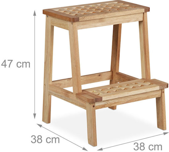 Wooden Outdoor Stool Light Brown 38x38x47cm