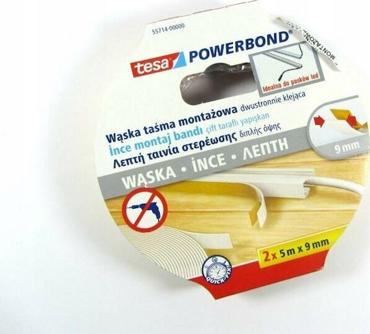 Tesa Powerbond Autocolantă Bandă Transparentă 9mmx2m 1buc