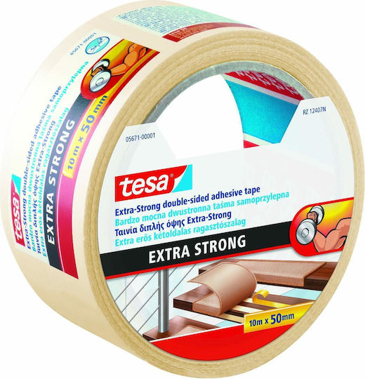 Tesa Extra Strong Αυτοκόλλητη Ταινία Διπλής Όψης Διάφανη 25mx50mm