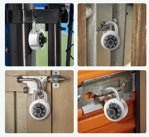 Padlock Brass Combination 50mm Silver
