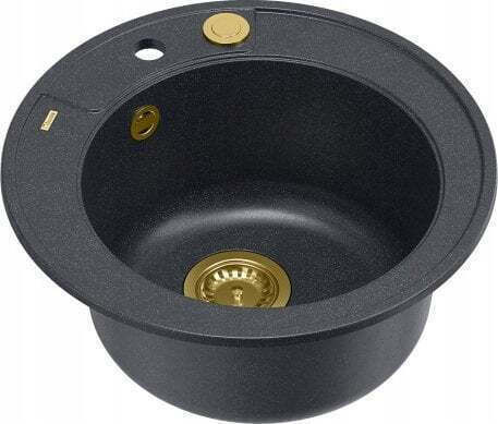GraniteQ Drop-In Kitchen Sink Made of Liquid Granite 48.5x48.5cm Black