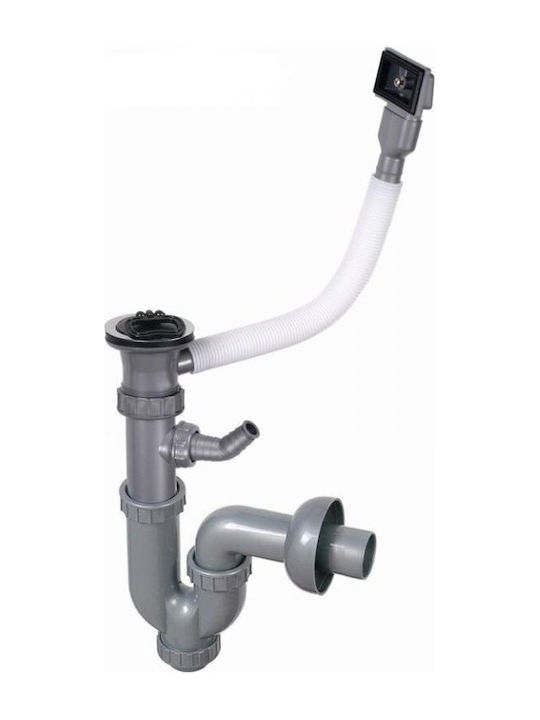 Kuchinox 60 Επικαθήμενος Νεροχύτης Inox Σατινέ Μ50xΠ60cm Ασημί