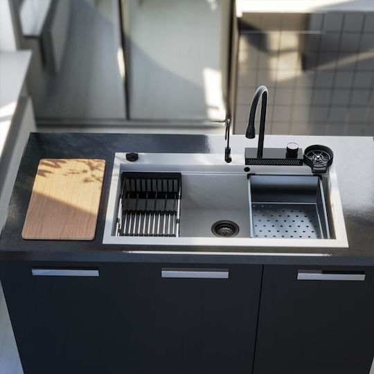 Sanitec Ultra Granite Drop-In Inox М79xШ50см Сребрист Sanitec Ultra Granite Drop-In Inox М79xШ50см Сребрист