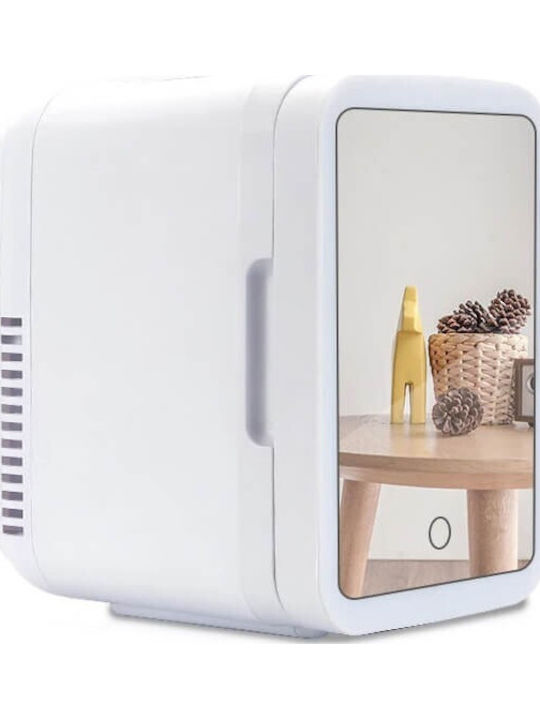 SPV Kosmetik-Kühlschrank 4lt Mit Spiegel Mit LED-Beleuchtung & Heizfunktion Weiß