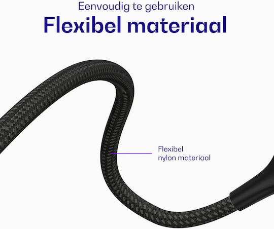 Buddi Flex Cable USB-C male - mini USB-A 12W Black 2m