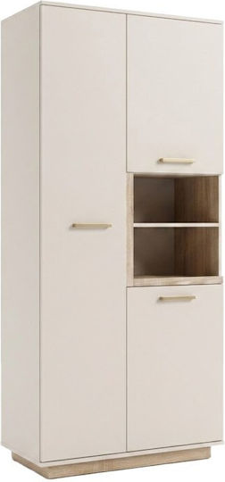 Dulap De Prezentare Pentru Sufragerie De Pardoseală Din Lemn Cu Geam Crem 199.5x40x80cm 192-000059 Dulap De Prezentare Pentru Sufragerie De Pardoseală Din Lemn Cu Geam Crem 199.5x40x80cm 192-000059