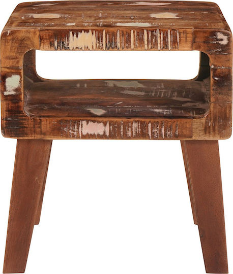 Rectangular Side Table made of Solid Wood Multicolour M40xL32xH46cm