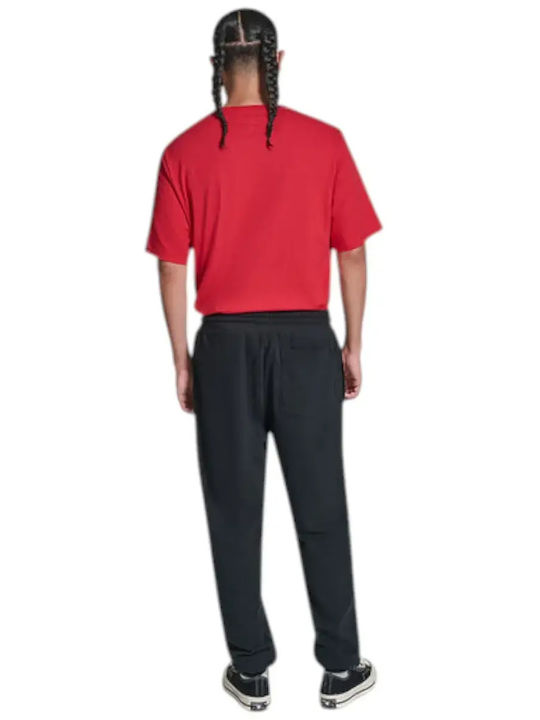 Star Chevron Sweatpants with Elastic Black