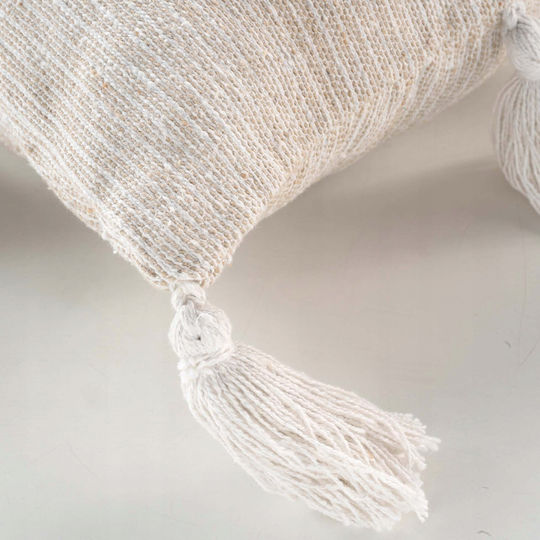 Douceur d'Intérieur Decorative Pillow Case Ines from 100% Cotton Beige 40x40cm.