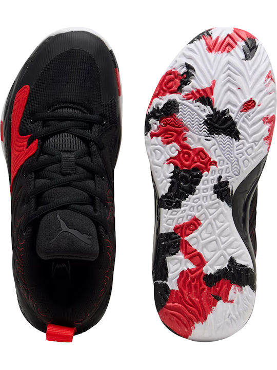 Court Pro Kinder Sportschuhe Basketball mit Schnürsenkeln Schwarz