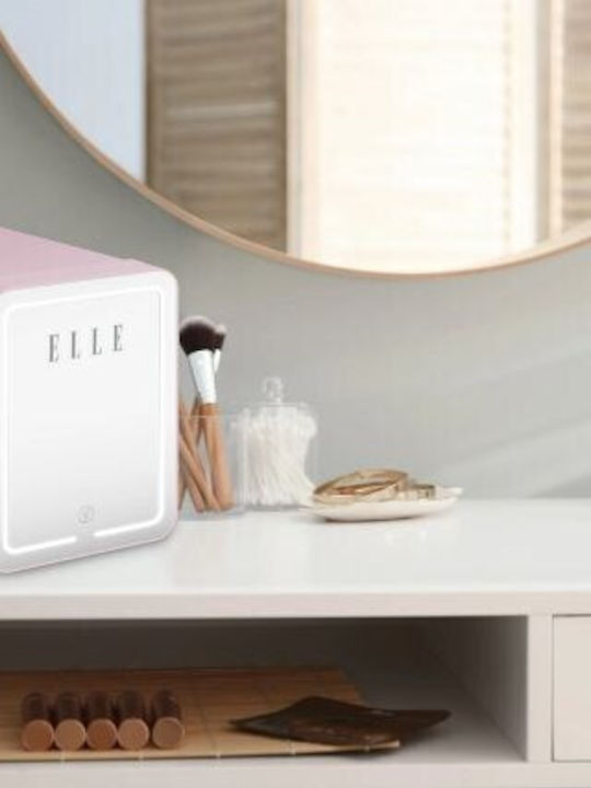 Cosmetic Refrigerator 4lt With Shelf With Mirror With LED Lighting And Heating Function Pink 42W