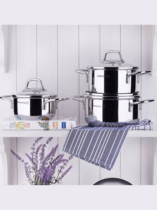 Korkmaz Tiefroster Rostfreier Stahl Kochtopf 6.8l / 26cm