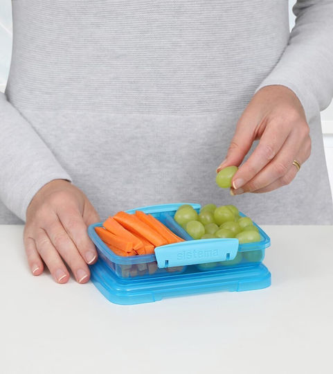 Sistema Sistema Kunststoff Mittagsbox Blau Mit Fächern 350ml