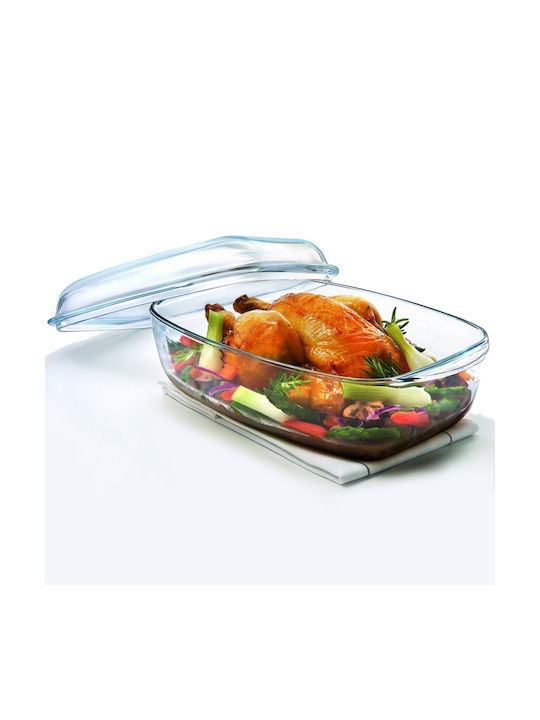 Glass Food Container Lid 6.5L Rectangular Essentials