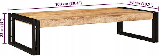 vidaXL Floor Bathroom Shelf Wooden 100x50x23cm Brown