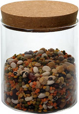 Lalos Set of 2 Glass Tea Jars with Lid Transparent 10x13cm 2 Pieces