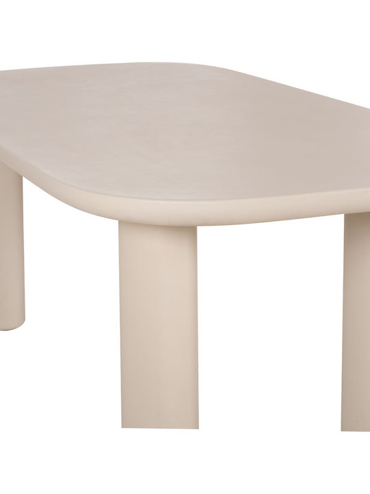 Kiora Esszimmer- und Küchentisch mit Beton-Oberfläche Beige 200x100x75cm