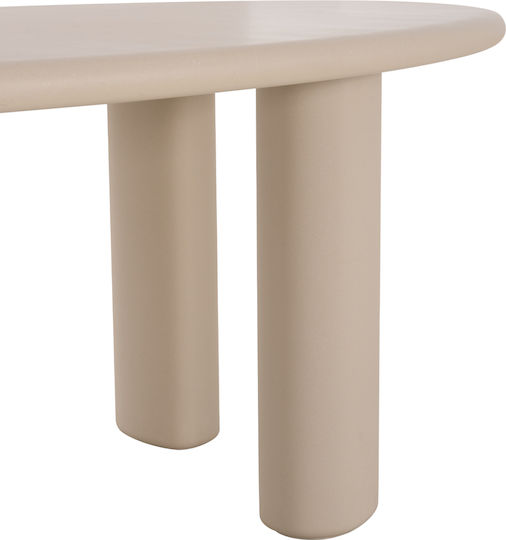 Fiber Oval Dining Room Table from Concrete Beige 240x100x75cm