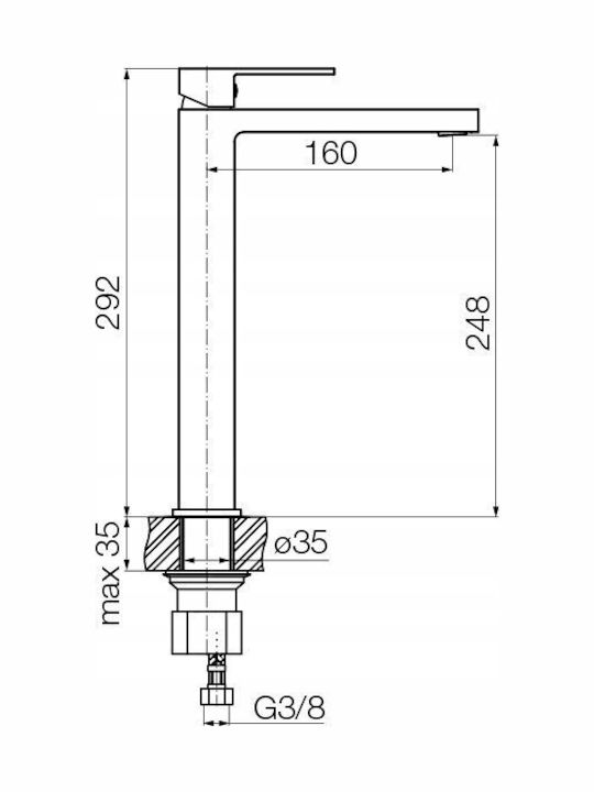 Valvex Mixing Tall Sink Faucet Copper