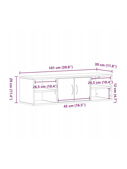 Regal Wand Black Oak 140x41x75cm