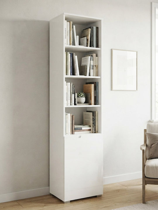 Bibliotecă Aurora Albă 50x35x216 cm