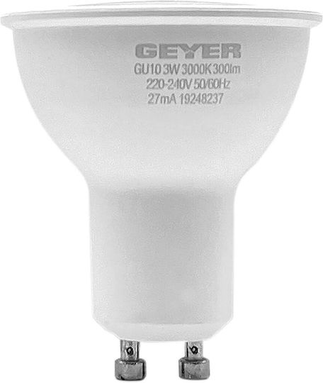 Geyer LED Bulb 3W for Socket GU10 and Shape PAR16 Warm White 300lm
