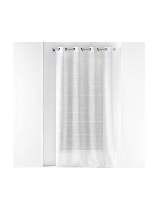 Living Room Curtain Douceur D`interieur Rings Fantasy Square Pattern 140 X 240 Cm
