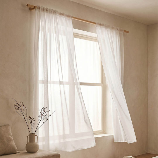 Easy Home Curtain Window with Pencil Pleat Marimba Ecru 140x150cm