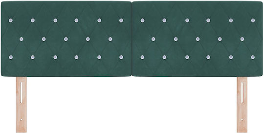 vidaXL Fabric Bed Headboard Dark Green 72x88cm