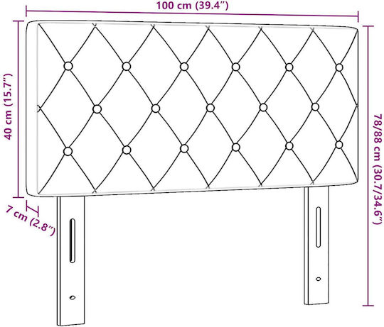 vidaXL Stoff-Kopfstütze für Betten Schwarz Samt 100x88cm