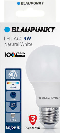 Blaupunkt LED Bulb 8.5W for E27 Socket and A60 Shape Natural White 900lm