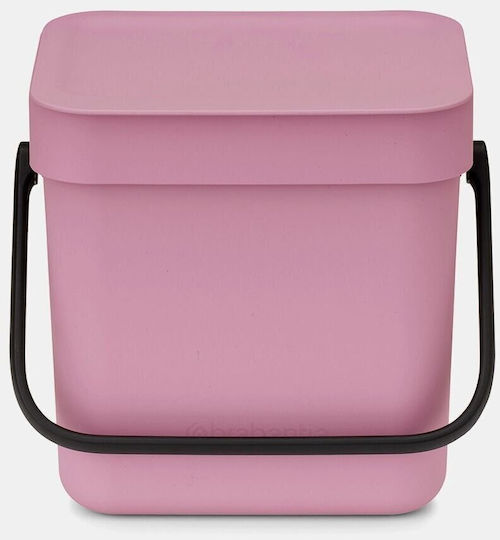 Brabantia Κάδος Sort & Go Απορριμμάτων Πλαστικός με Αιωρούμενο Καπάκι Ροζ 3lt