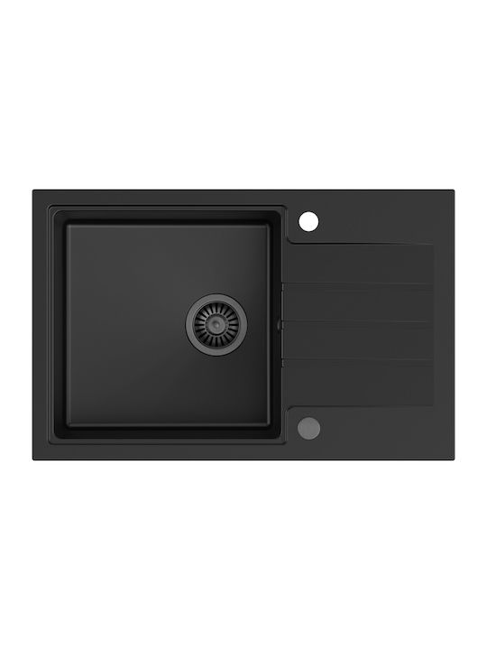GraniteQ Aufgesetztes Waschbecken Porzellan 78x50x20cm Black
