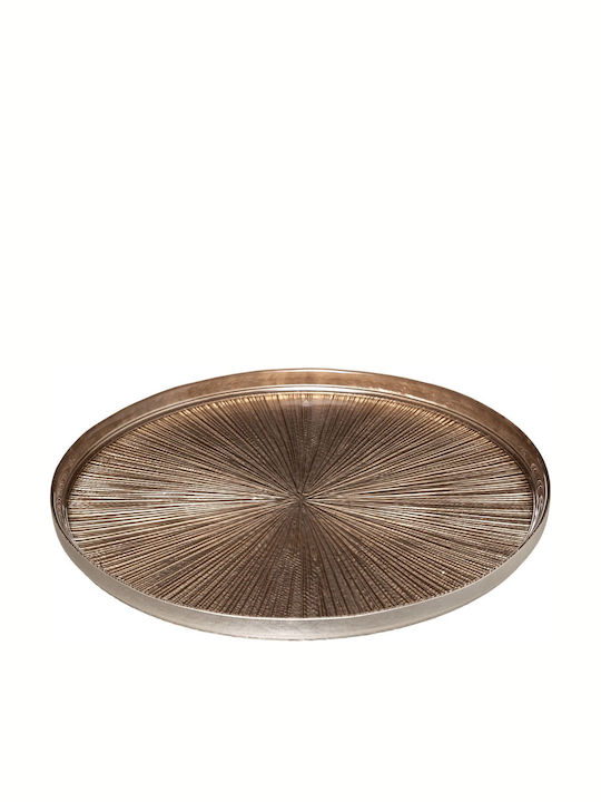 Atmosphera Astra Plate Shallow Glass Beige with Diameter 28cm