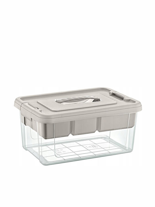 Kunststoff Aufbewahrungsbox mit Deckel Transparent 35.1x23.1x16.9cm 1Stück