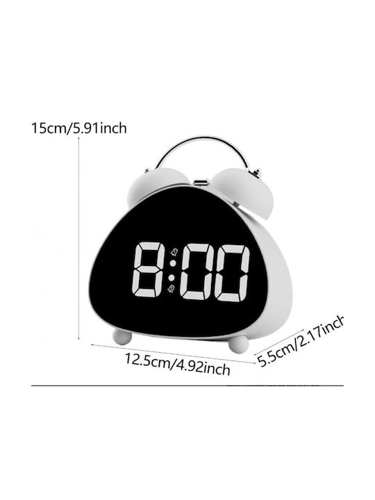 Tischuhr Digital mit Wecker Weiß RL16260
