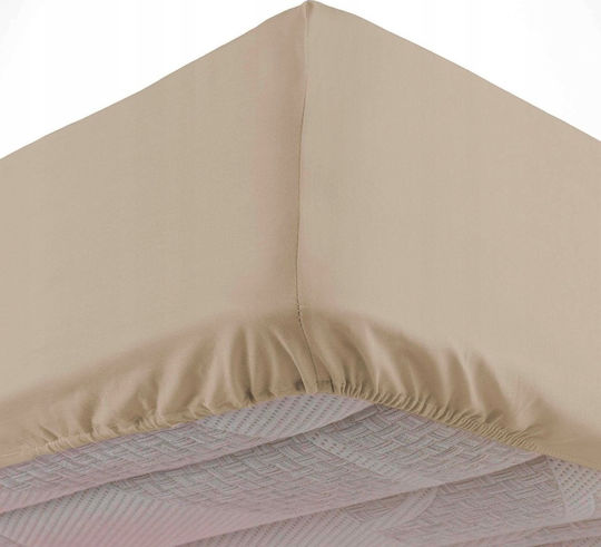 Douceur d'Intérieur Cearșaf Super dublu cu Elastic 160x200cm. Bej