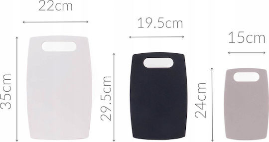 Excellent Houseware Rectangular Plastic Chopping Board Set 3pcs