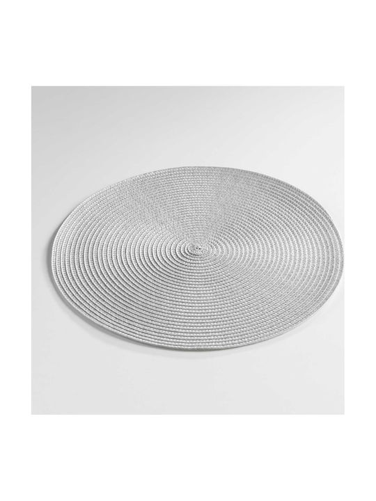 Round Plastic Placemat Zebulon Silver 35cm