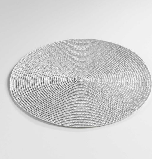Round Plastic Placemat Zebulon Silver 35cm