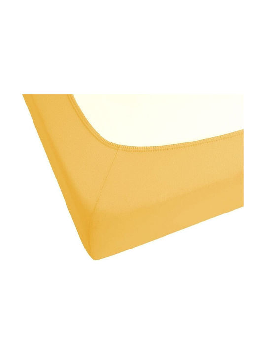 Beliani Cearșaf Single Bumbac Mustar 90x200cm