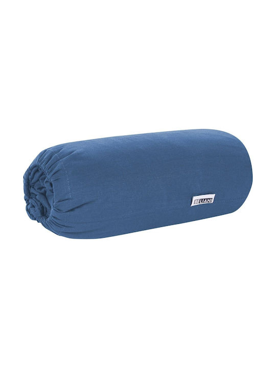 Beliani Cearșaf Single Bumbac Navy Blue 200x200cm