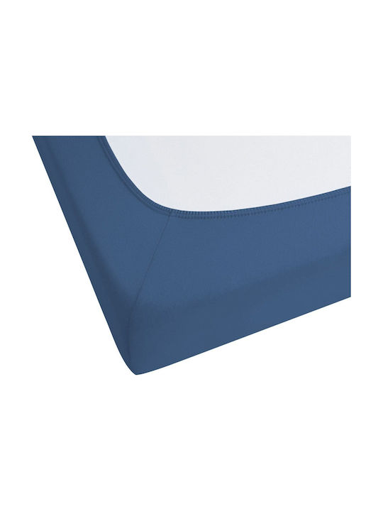 Beliani Cearșaf Single Bumbac Navy Blue 200x200cm