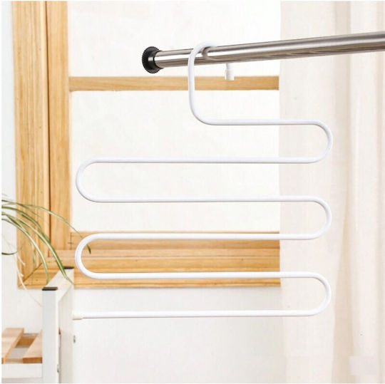 Foldable Clothes Hanger for Pants Metallic White XR-06215