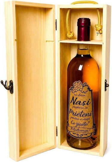 Premium Wine Proposal Package Godparents In Engraved Wooden Box Manor Illustration